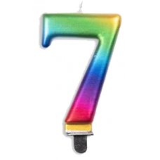 (image for) Jumbo Number 7 Candle Rainbow
